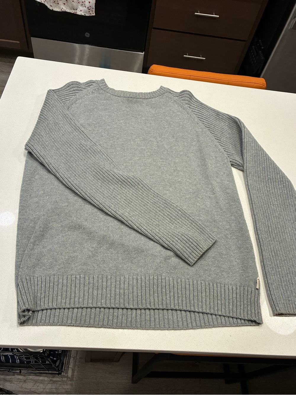 Timberland Light Gray Crewneck Sweater - Ribbed Knit